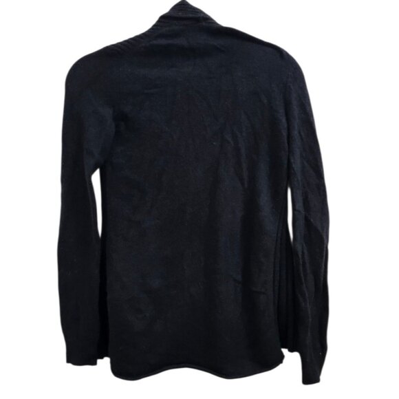 Cashmere Charter Club Luxury Pleated Open-Front Cardigan (Deep Black, XS) - Picture 7 of 12